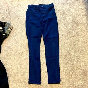 J brand blue leggings, suede-like feel, jegging. Sz 27.